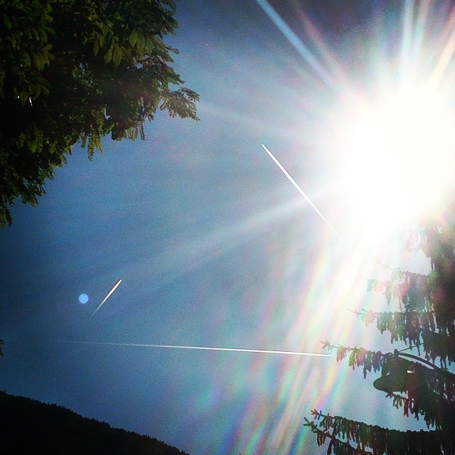 Un cielo così fa sognare Chissà dove vanno #cieloblu#aerei#viaggi#pontedilegno#vallecamonica#valledeisegni#openponte