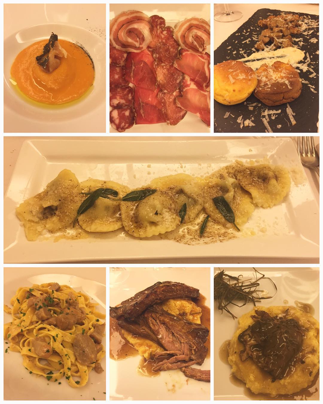 Settimane della gastronomia camuna 🍂🍽🍷Ristorante da Sapì, Esine (Bs) Vellutata di zucca con trota affumicata e sale nero Affettati misti nostrani Tortino al fatulì e funghi porcini Casoncelli Tagliatelle ai funghi porcini Manzo affumicato cotto nel fieno Costine laccate con miele di castagno e polenta Eccezionale! 😍