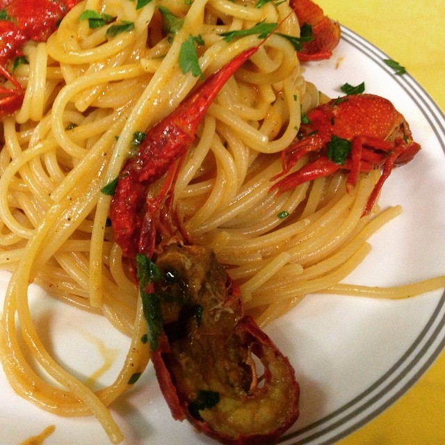 #spaghetti ai #gamberi di #fiume @cala_rossa #Esine #nolimits #Vallecamonica #Valledeisegni